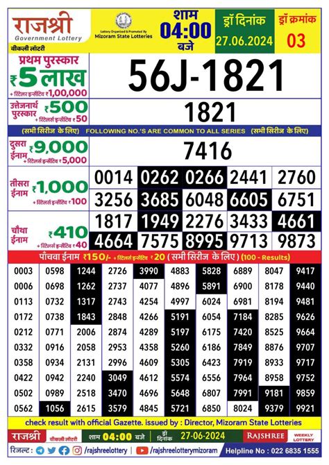 rajshree lotus weekly lottery|RAJSHREE LOTUS WEEKLY LOTTERY 04:00 PM 16.